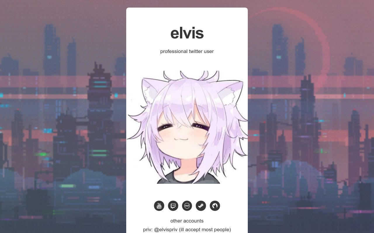 Carrd profile picture for @elvis